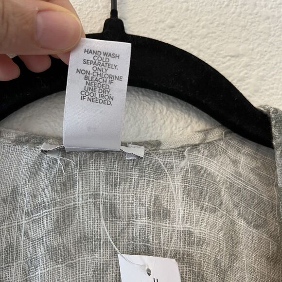 NWT J.Jill Kimono Size S-L Green Embroidered Open Cotton Blend Boho Lagenlook - Picture 4 of 13